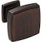 Jeffrey Alexander 1-1/4" Overall Length Brushed Oil Rubbed Bronze Square Renzo Cabinet Knob 141DBAC - alternate 8